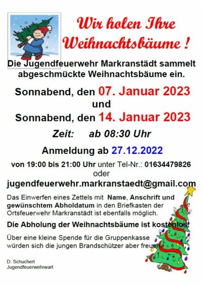 Wir holen Ihre Weihnachtsbäume