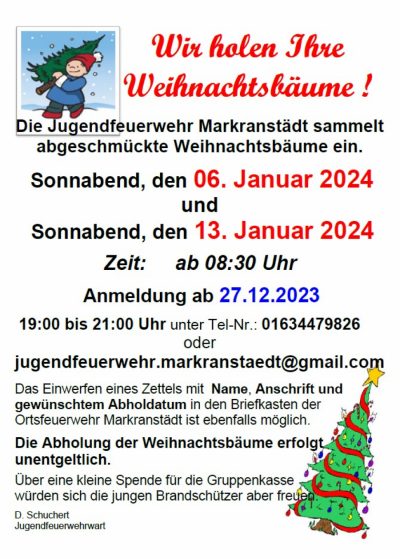 Wir holen Ihre Weihnachtsbäume!