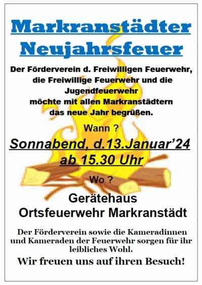 Markranstädter Neujahrsfeuer 2024