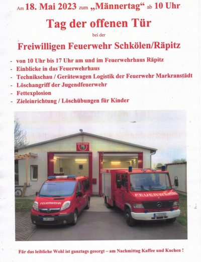 Tag der offenen Tür bei der OFW Schkölen/Räpitz am 18.05.2023