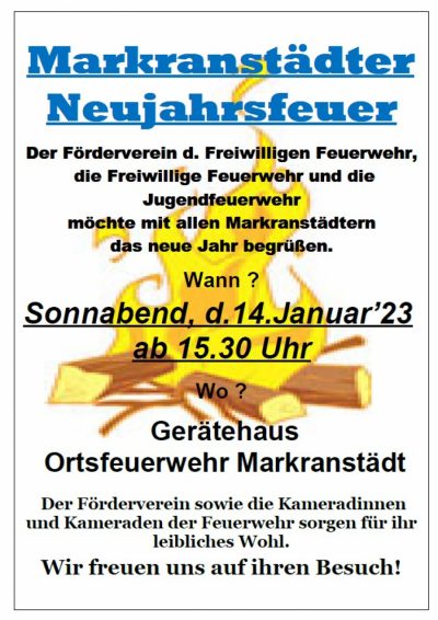 Markranstädter Neujahrsfeuer 2023