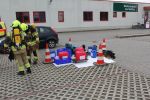 Austritt aus Behälter im Gebäude, Reinigungsmittel.