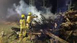 Brand von Unrat und Bahnschwellen
