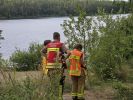 Person in/auf See; herrenlose Sachen am Strand gefunden