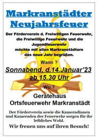 Markranstädter Neujahrsfeuer 2023